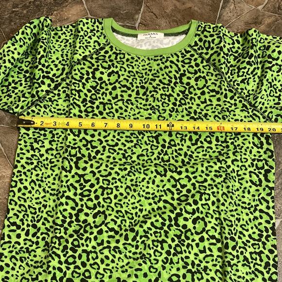 NWT Set French Terry Green Leopard Jogger & Sweatshirt Sz S - Picture 11 of 12